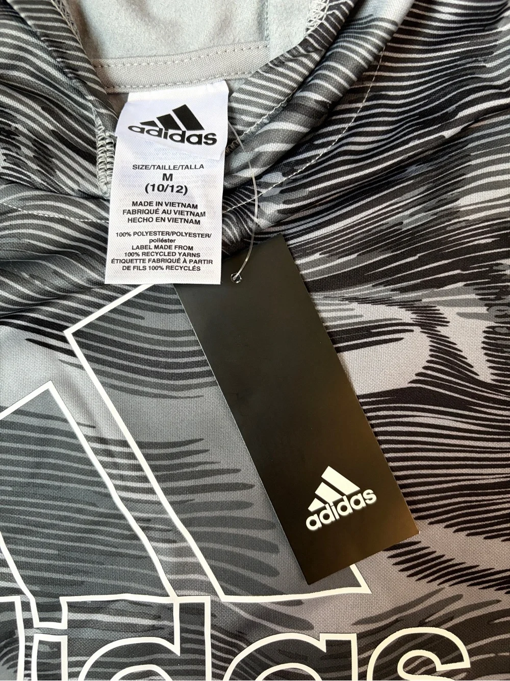 adidas Youth Boys Warp Camo AOP Pullover Fleece Hoodie NWT Size M 10/12
